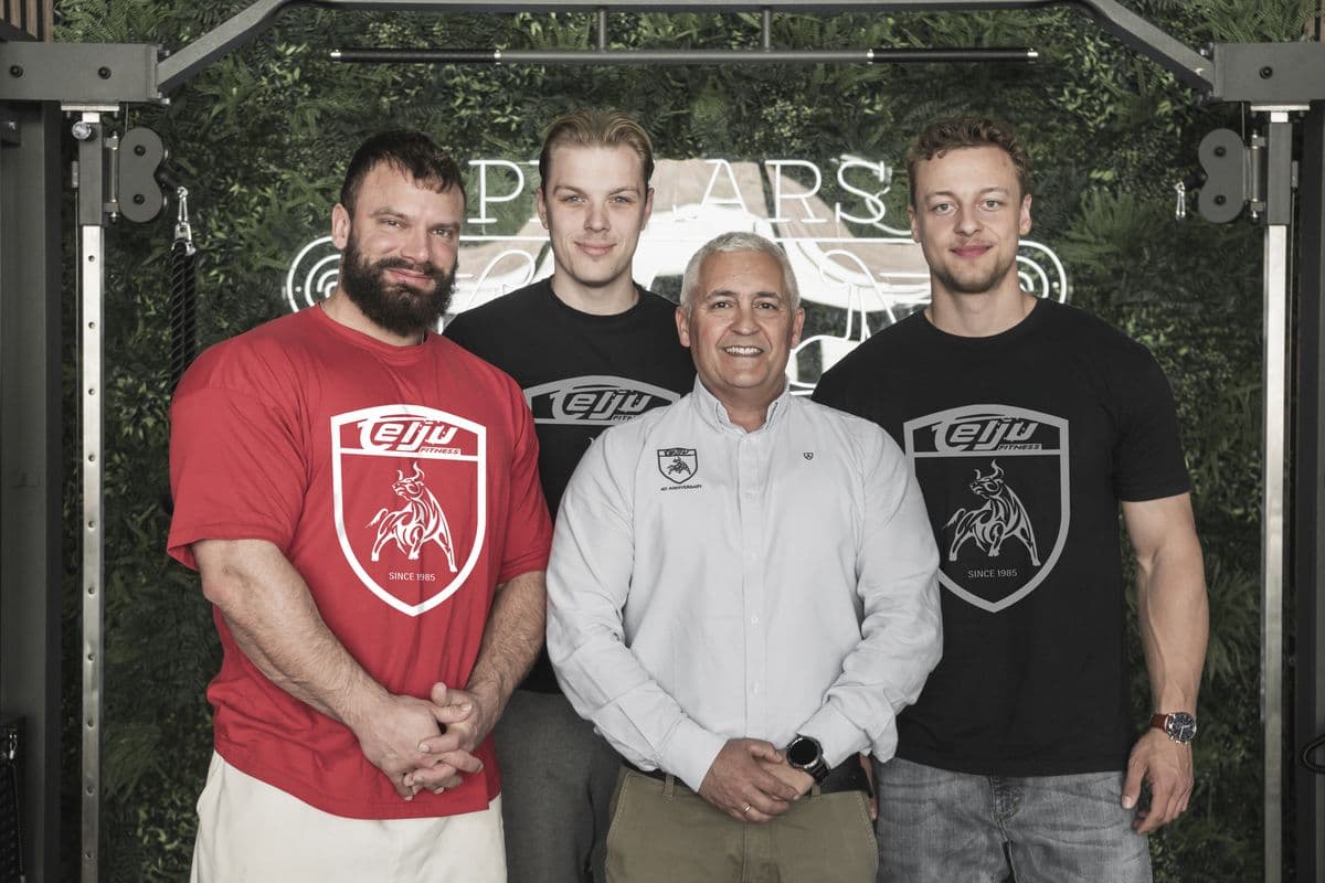 Telju Fitness Team — v.l.n.r. Jan Willem van der Klis, Damian Stal, Juanjo Lopez Serrano, Ben Heringhaus